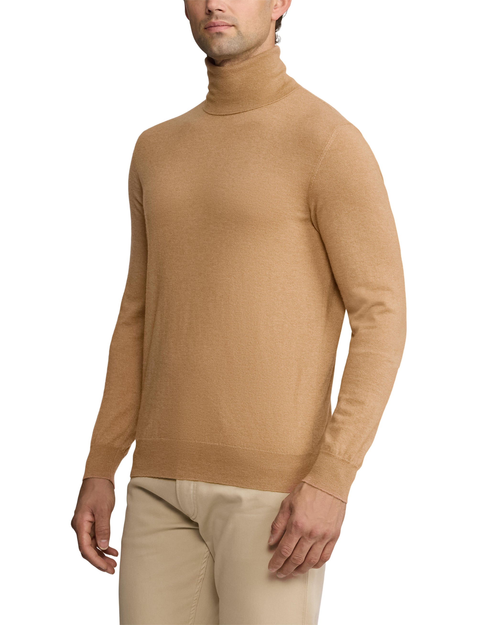 Pull à col roulé en cachemire - Camel Melange