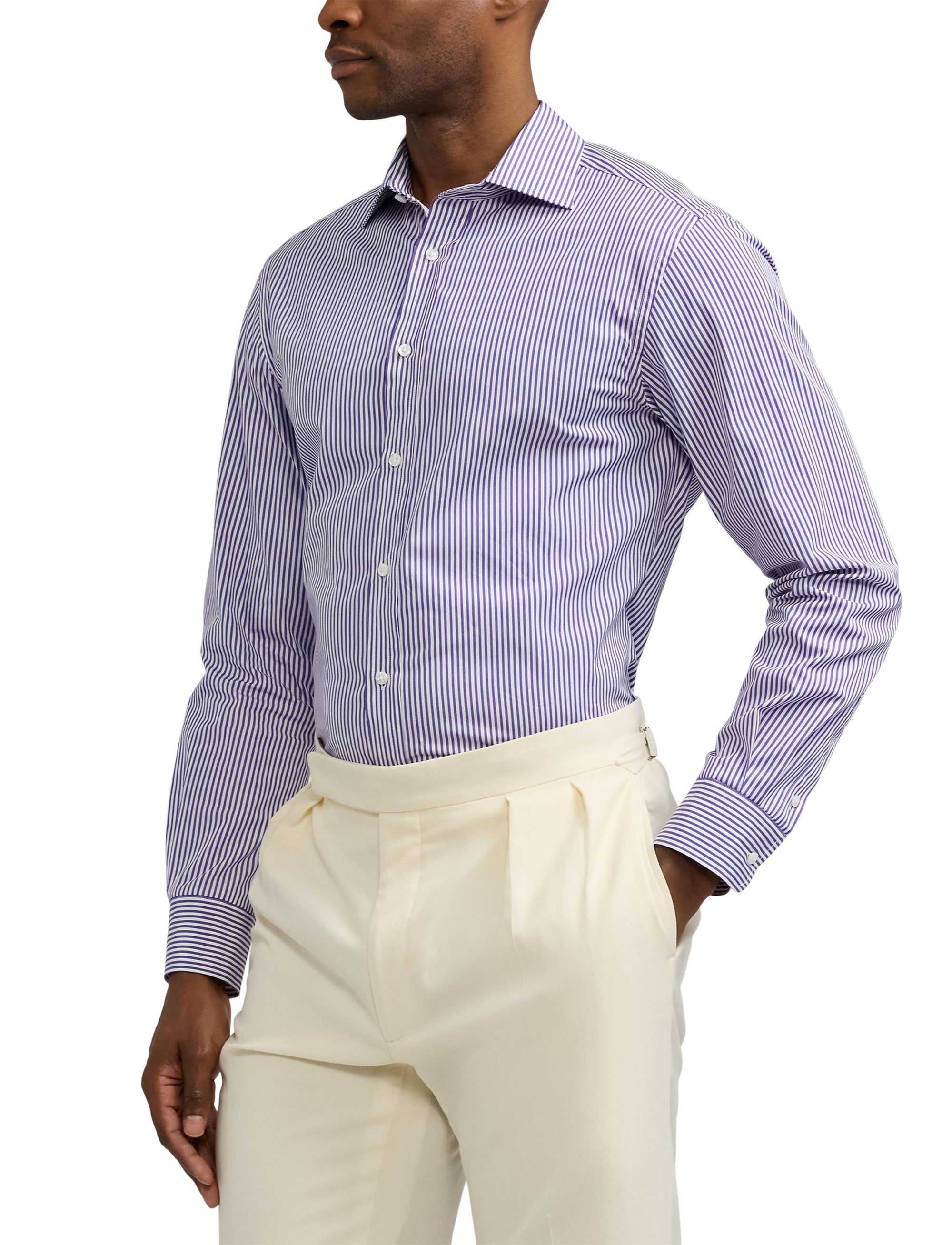 Bengal stripe poplin shirt - Prism Violet