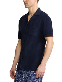 Riviera safari shirt in terry fleece - Classic Chairman Navy
