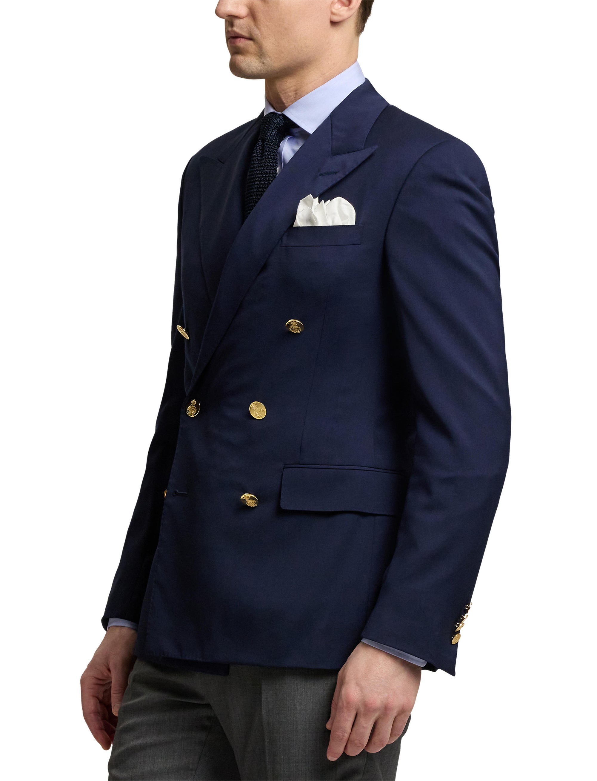 Gregory twill blazer with notched lapels - Navy