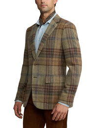 Blazer Kent écossais en laine - Sage, Brown, Tan & Multicolore