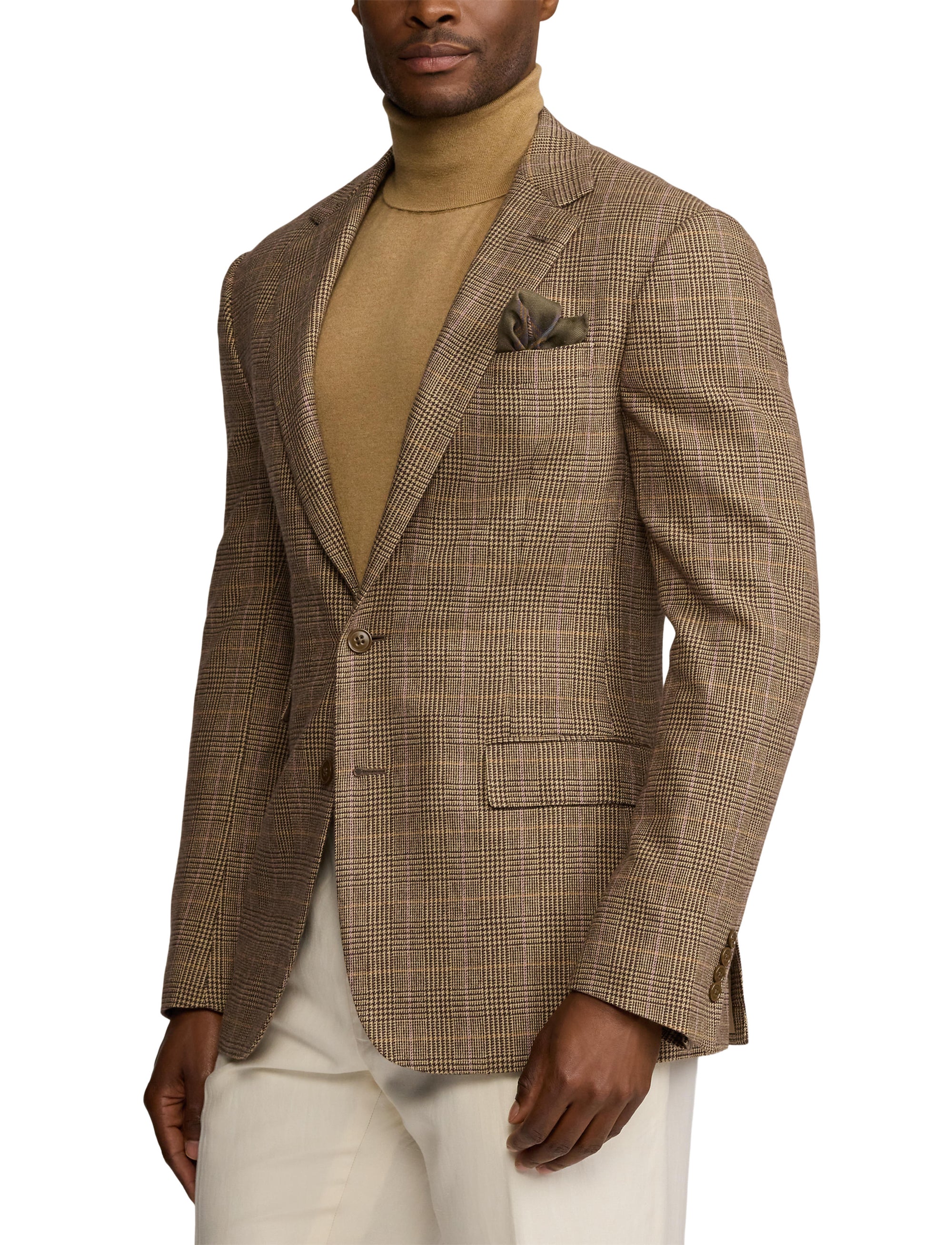 Veste de costume Kent prince-de-galles en laine - Cream, Light Brown & Multicolore
