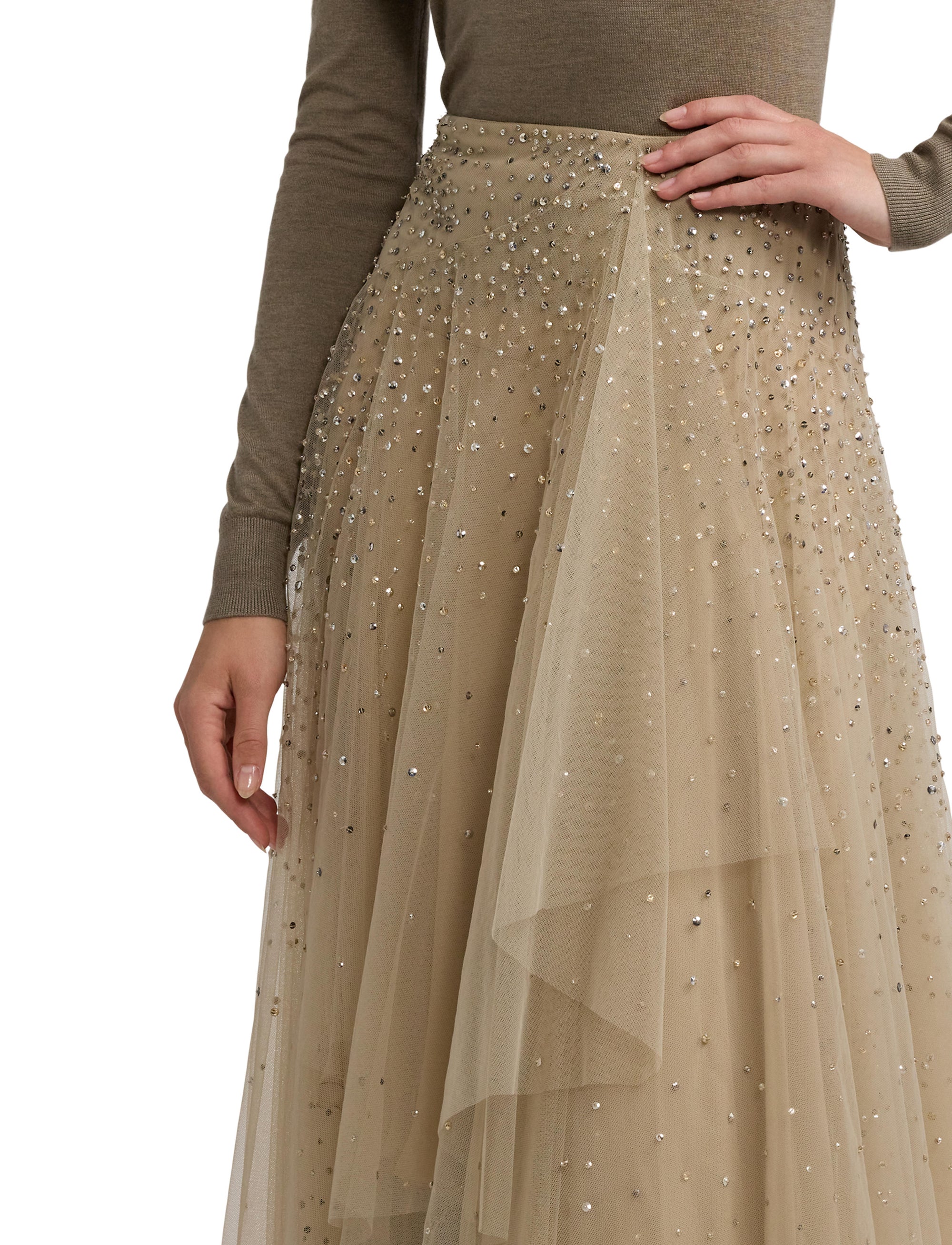 Jupe Daniela décorée en tulle - Mineral