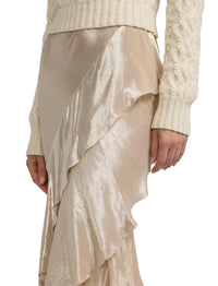 Neeva skirt in silk chiffon - Platinum