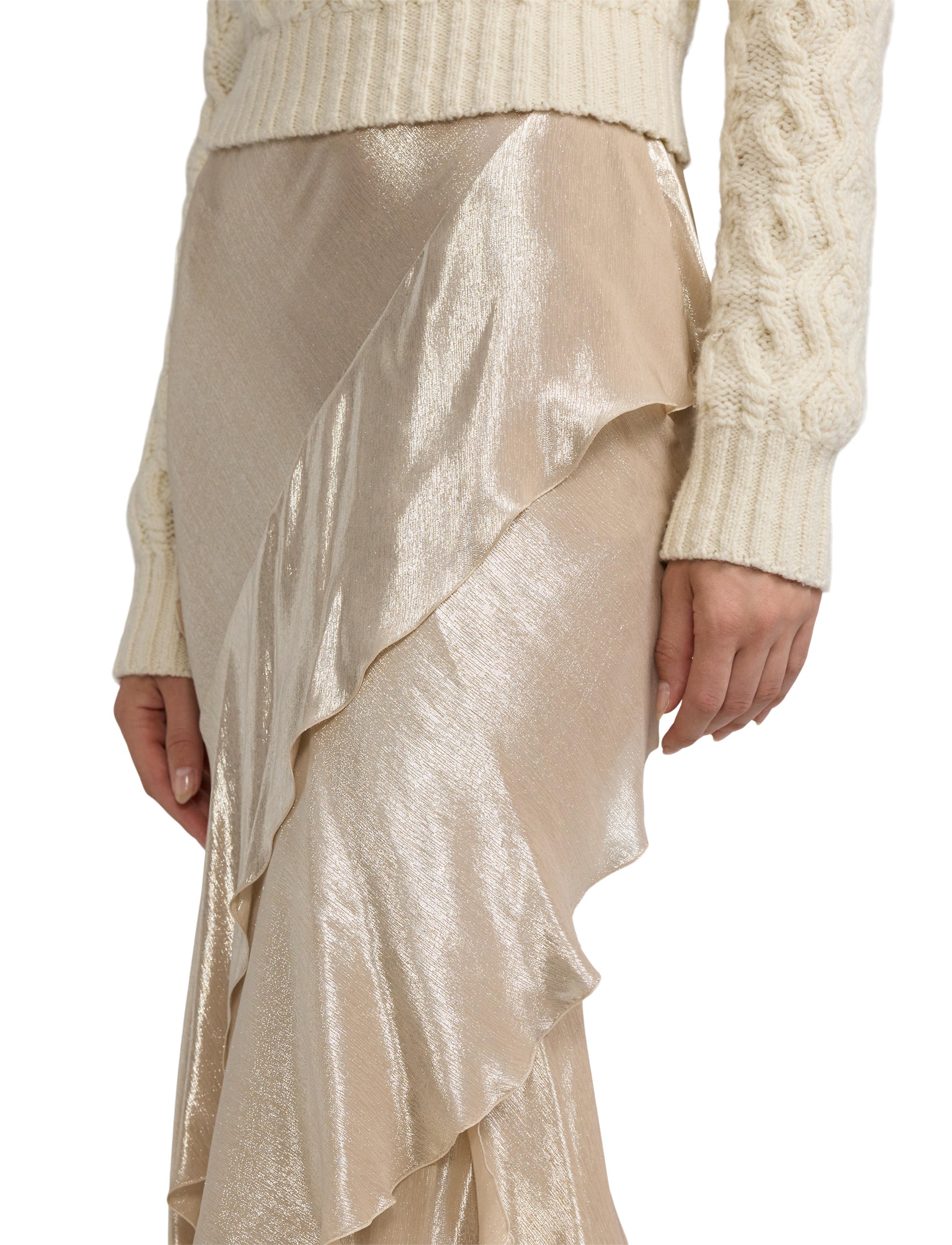 Neeva skirt in silk chiffon - Platinum