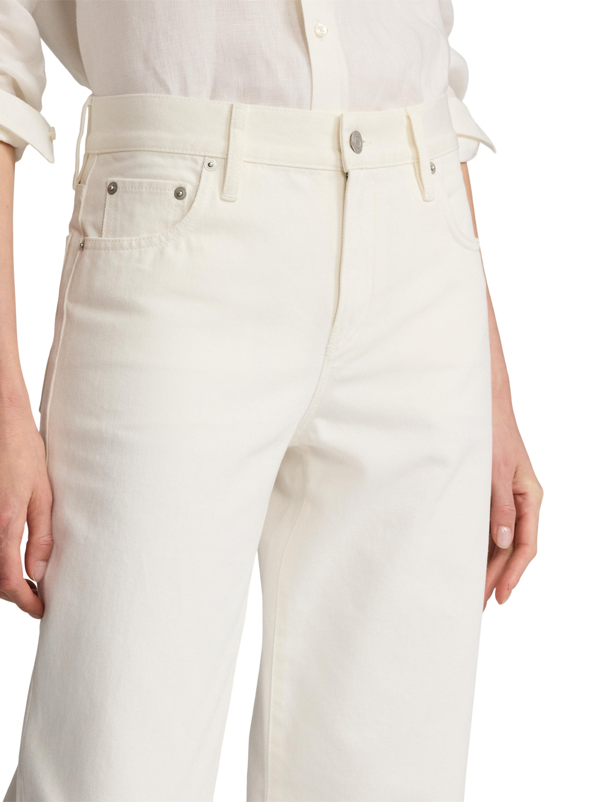 Mercer Relaxed Fit Wide Leg Jeans - Glacial White