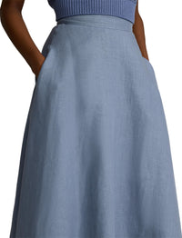 Erica skirt in linen - Cornflower