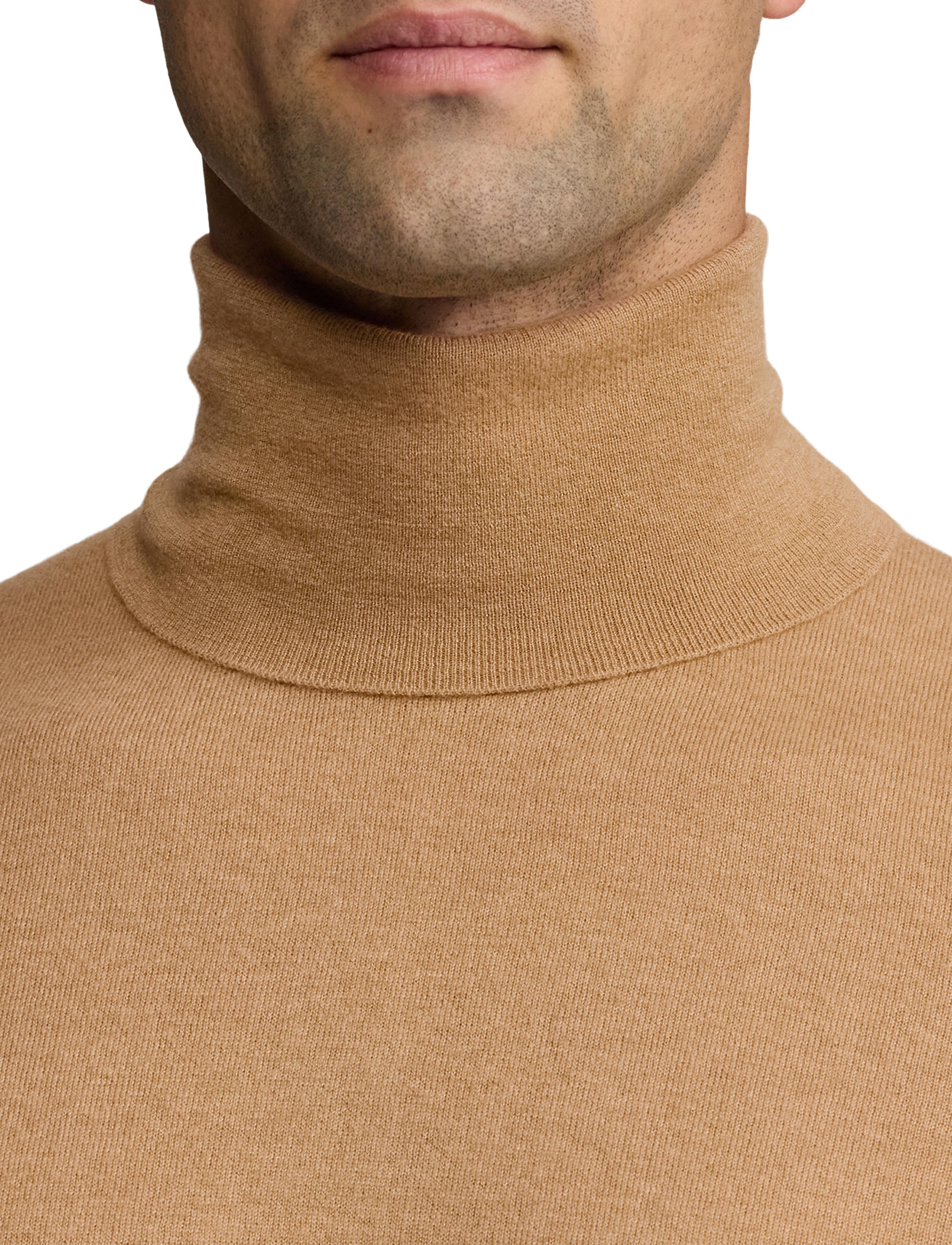 Pull à col roulé en cachemire - Camel Melange