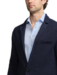 Cardigan blazer en lin mélangé texturé - Royal Navy Heather