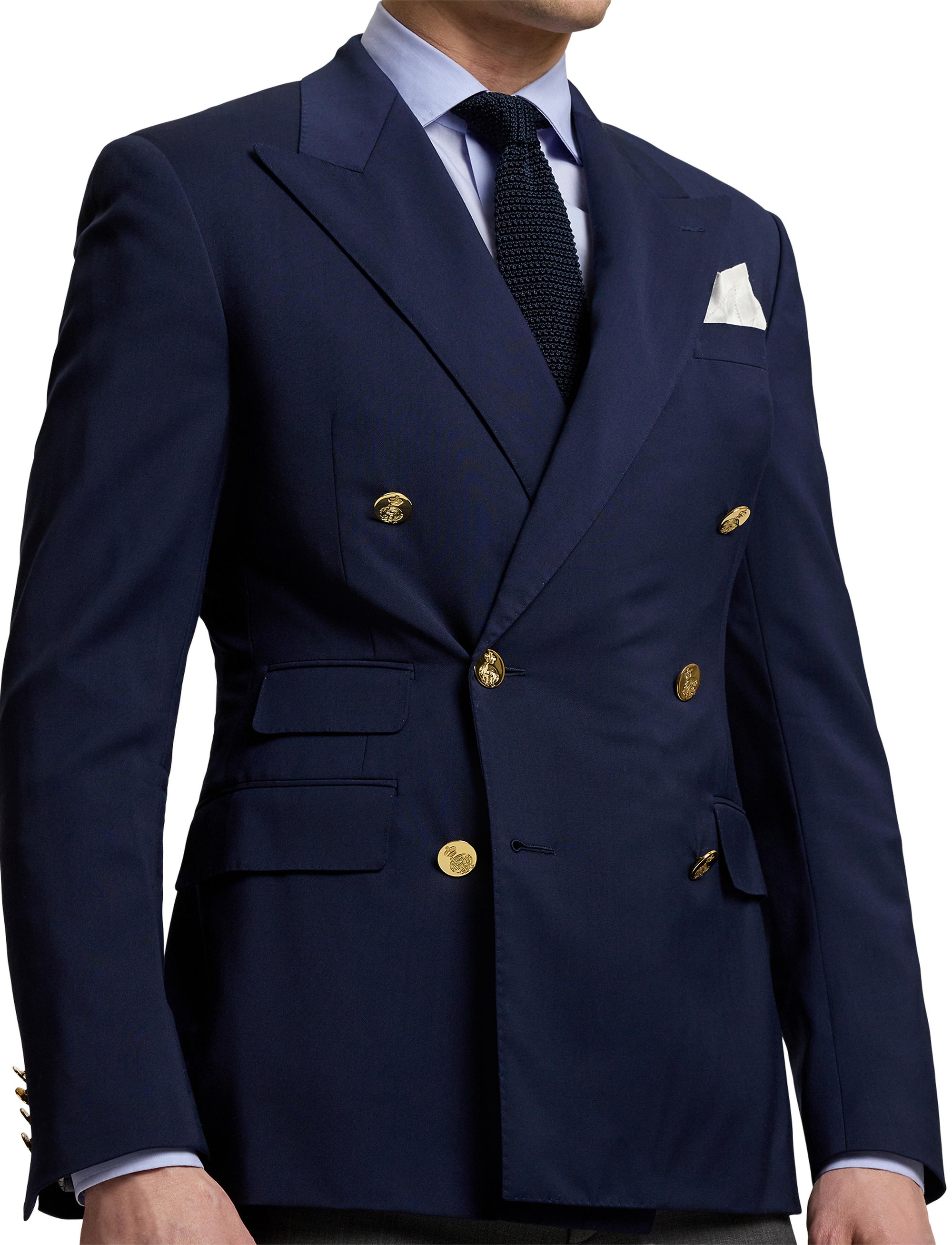 Gregory twill blazer with notched lapels - Navy
