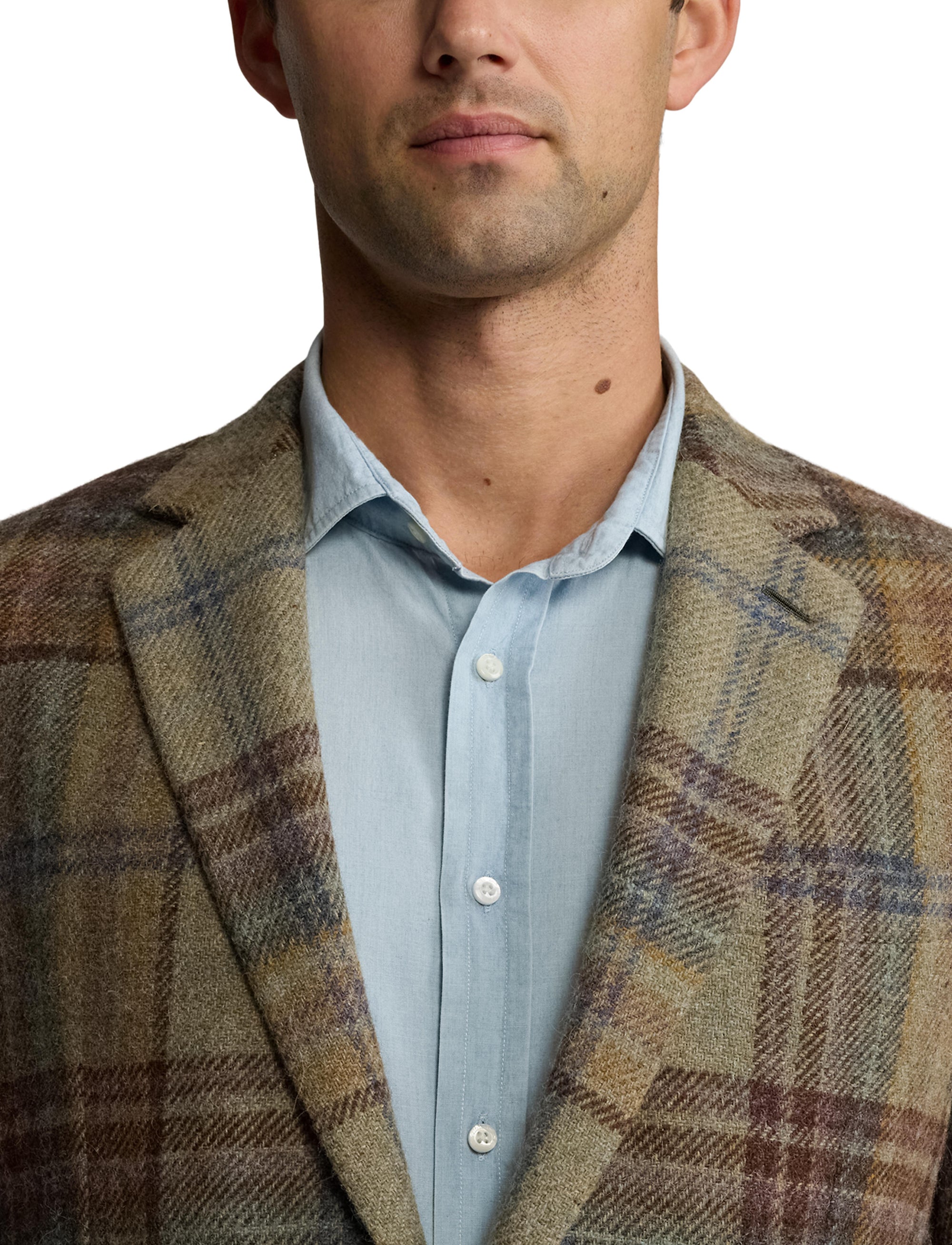 Blazer Kent écossais en laine - Sage, Brown, Tan & Multicolore