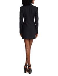 Robe de cocktail croisée Cottrell en laine et soie mélangée - Black