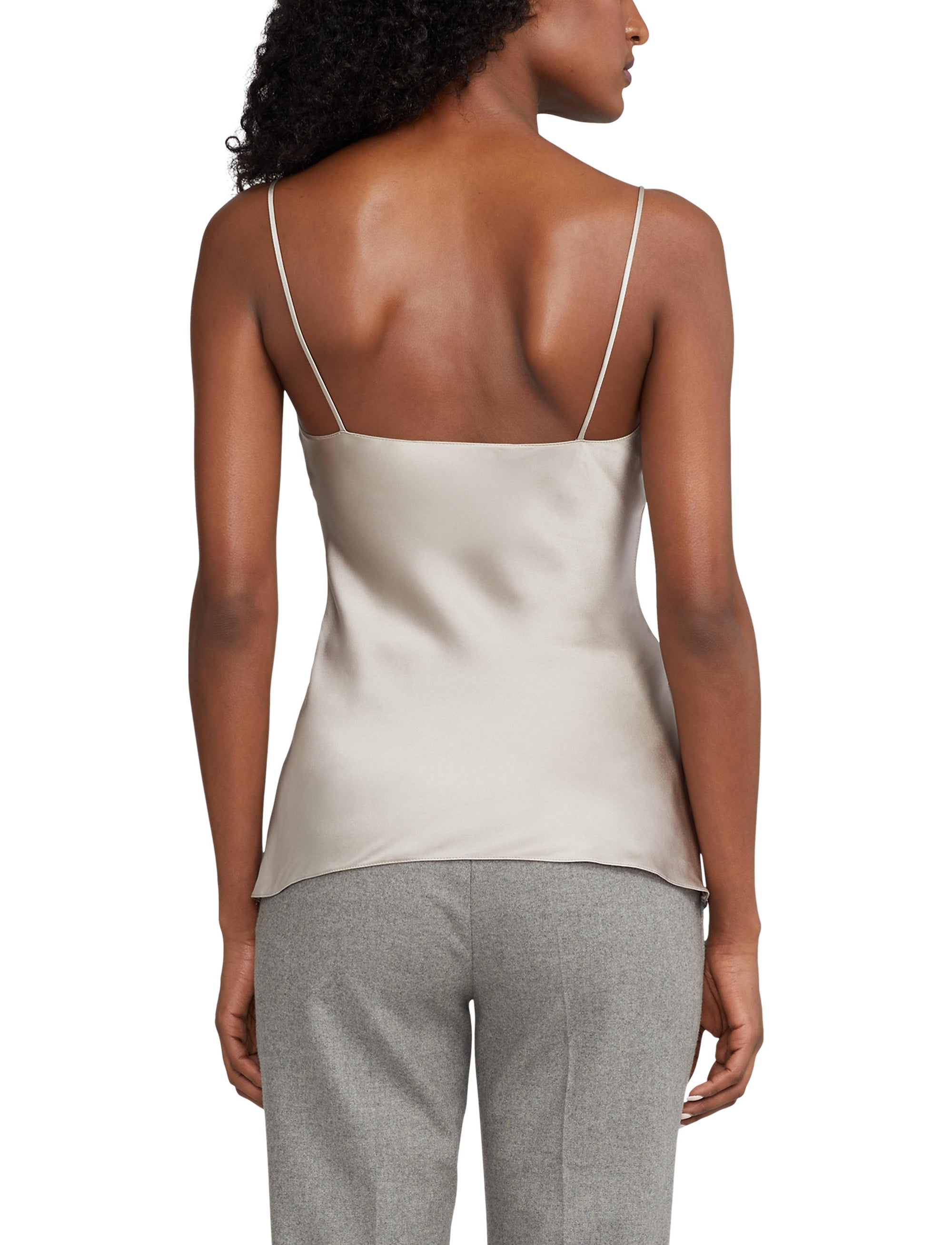 Caraco Annelia charmeuse de soie délavée - Taupe Grey