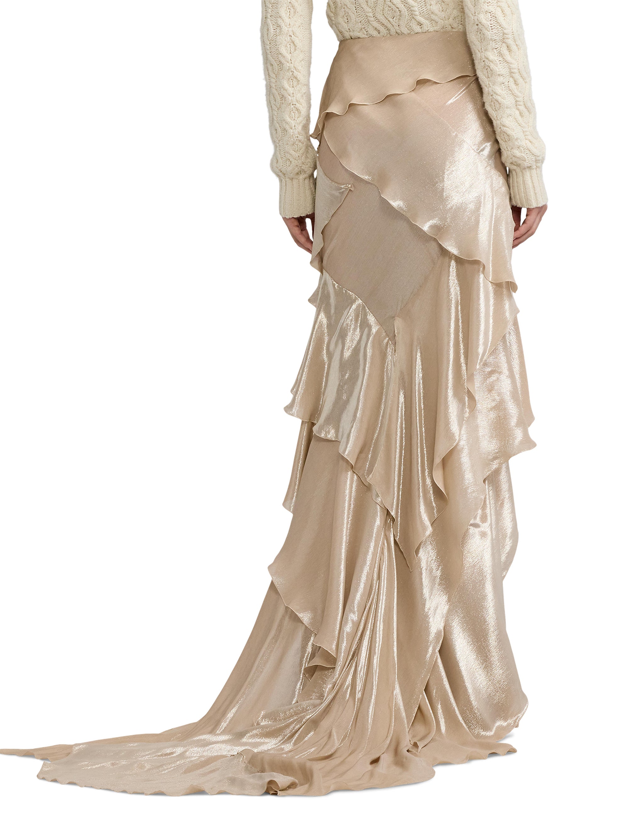 Neeva skirt in silk chiffon - Platinum