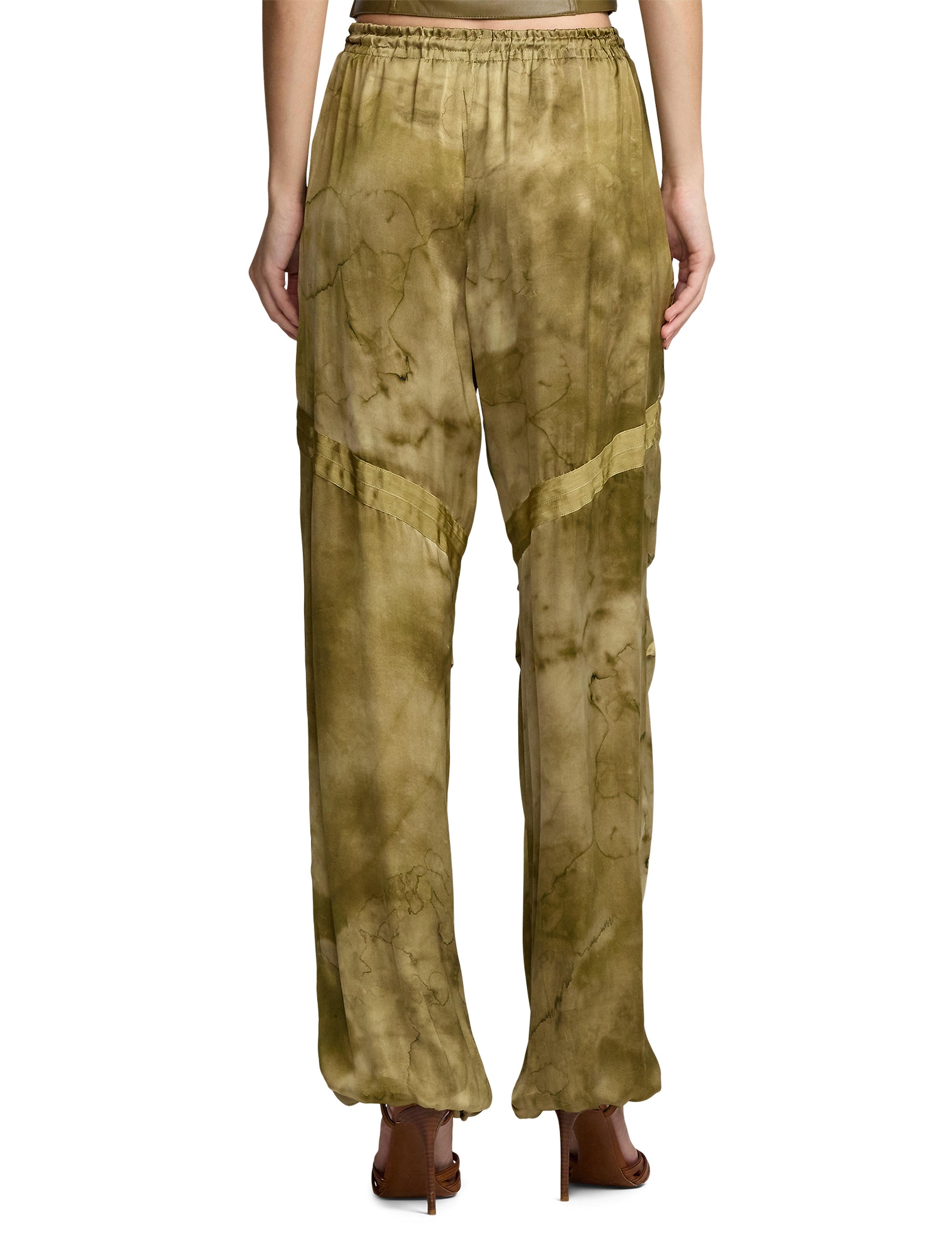 Pantalon Killian motif en soie - Moss & Multicolore
