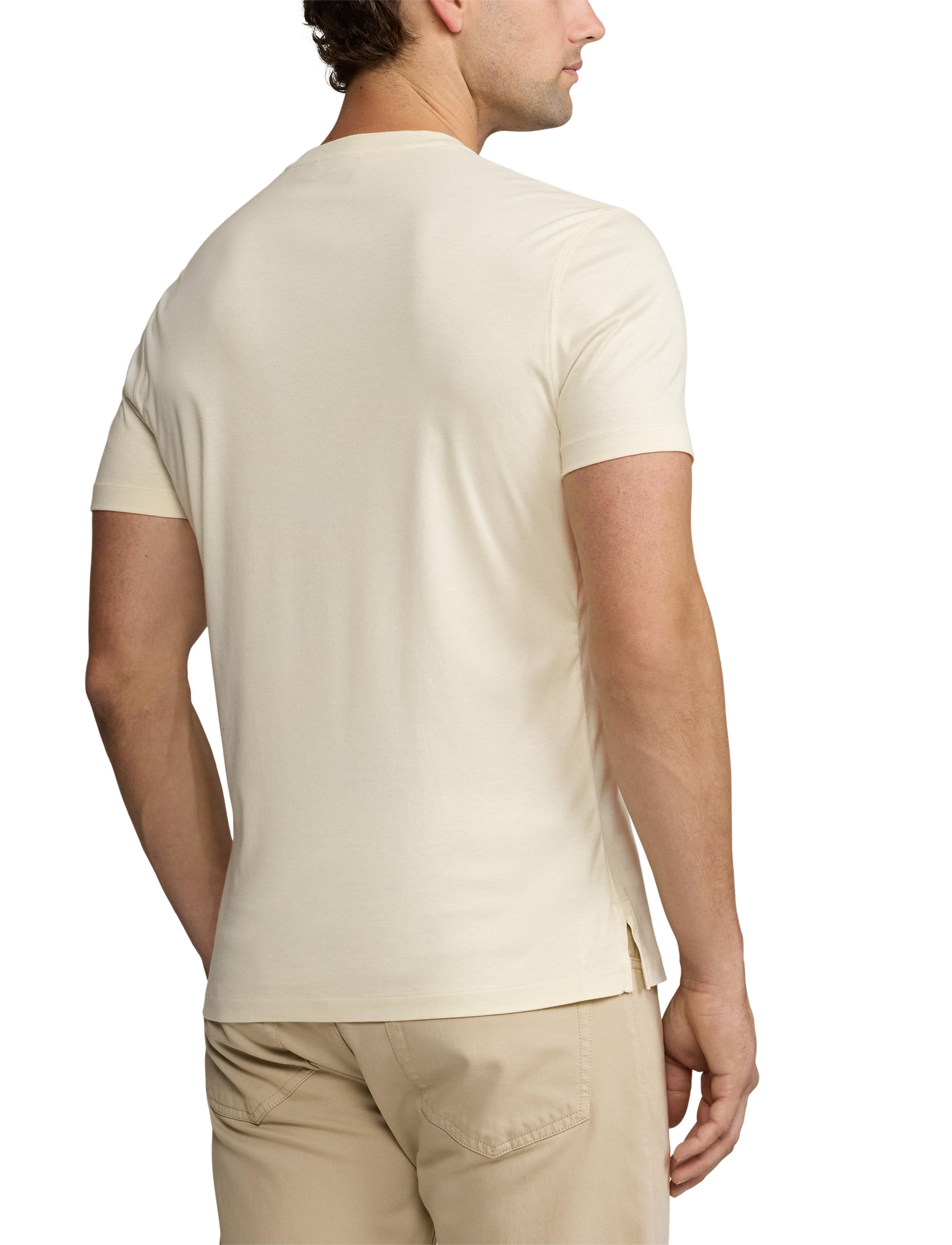 T-shirt à col rond en interlock  - Classic Cream