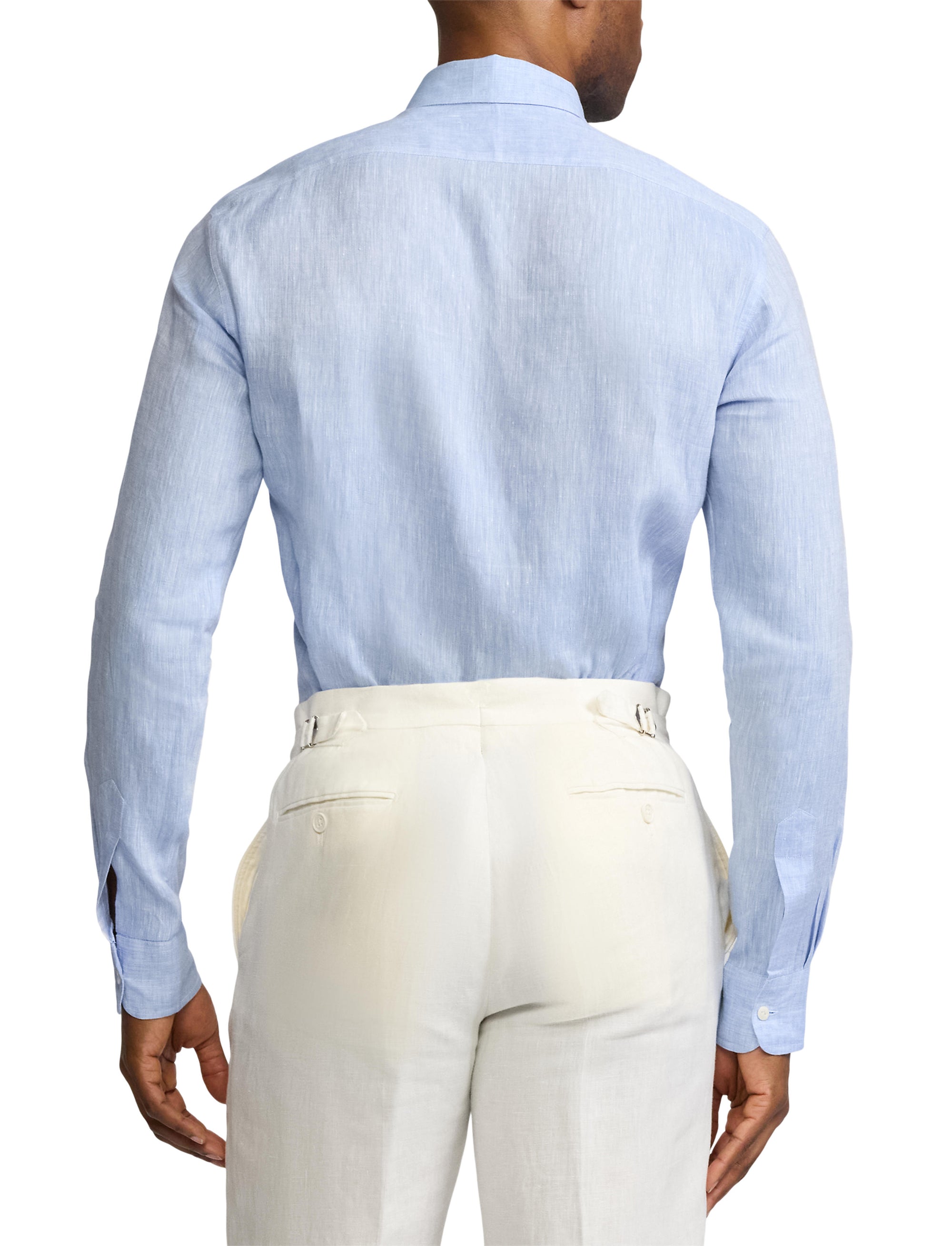 Linen and chambray shirt - Light Blue