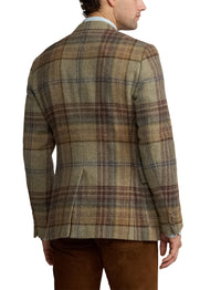 Blazer Kent écossais en laine - Sage, Brown, Tan & Multicolore