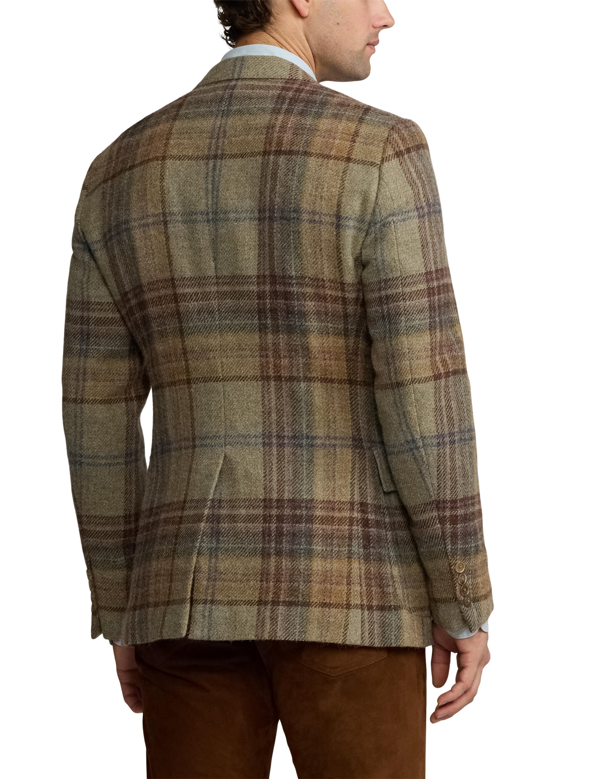 Blazer Kent écossais en laine - Sage, Brown, Tan & Multicolore