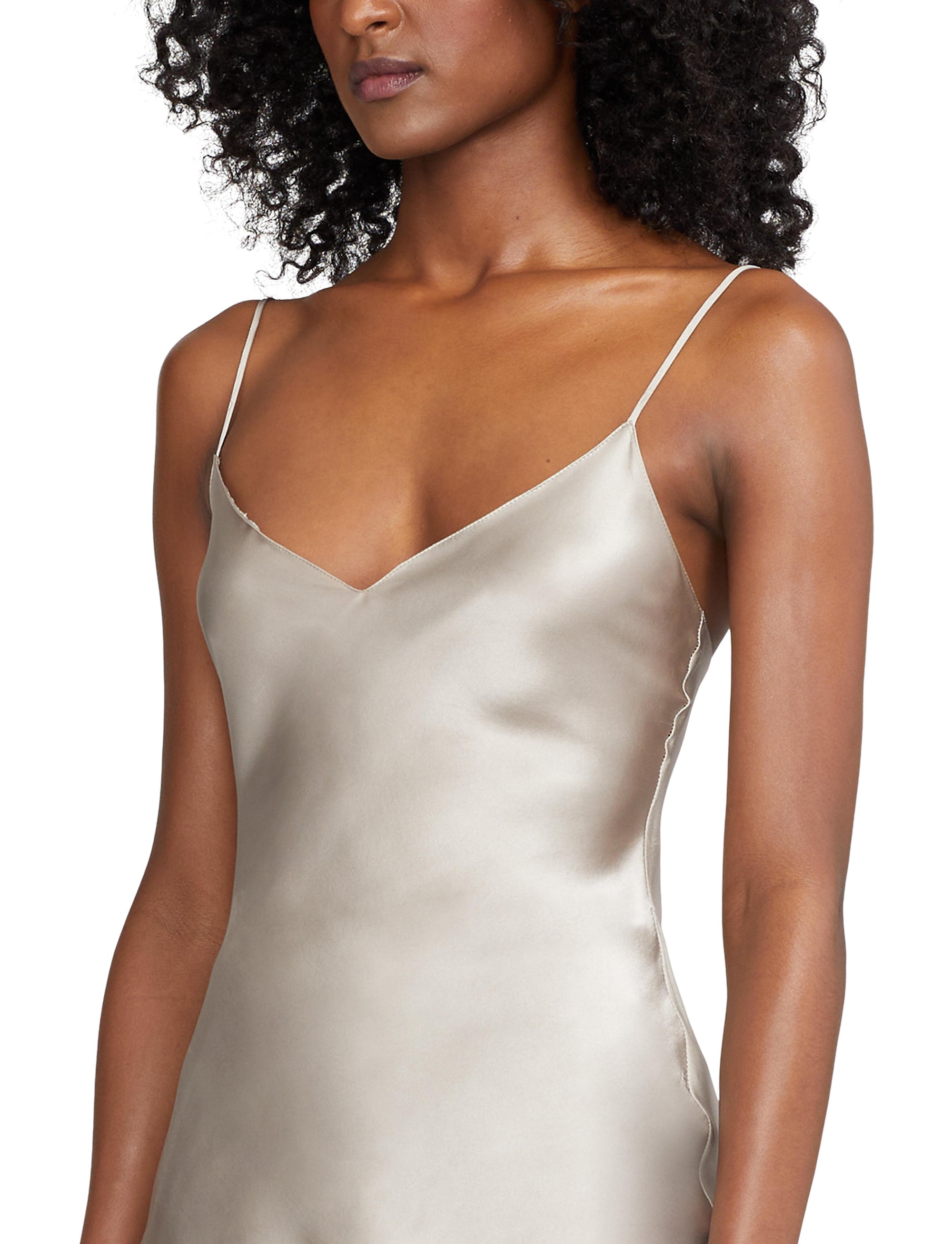 Caraco Annelia charmeuse de soie délavée - Taupe Grey