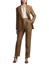 Evanne trousers in silk shantung - Cocoa