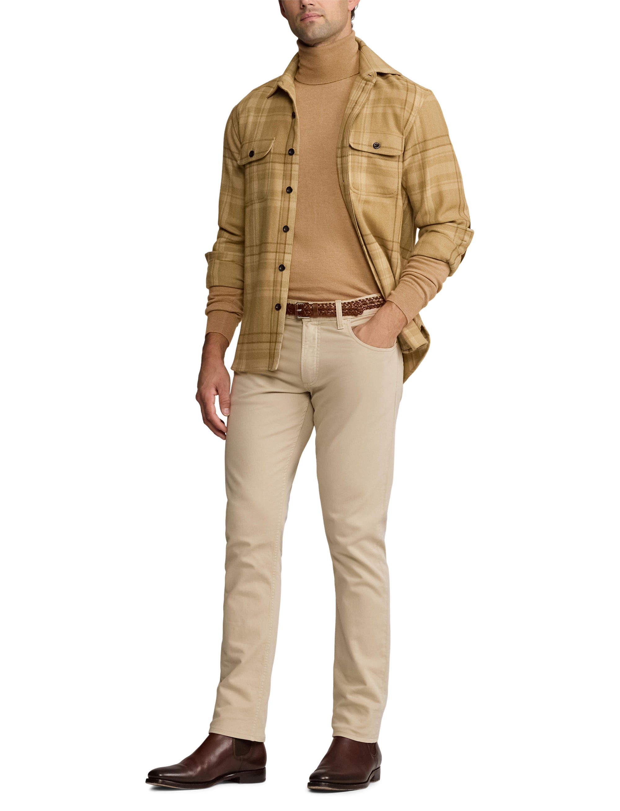 Pull à col roulé en cachemire - Camel Melange