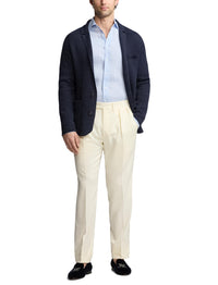 Cardigan blazer en lin mélangé texturé - Royal Navy Heather