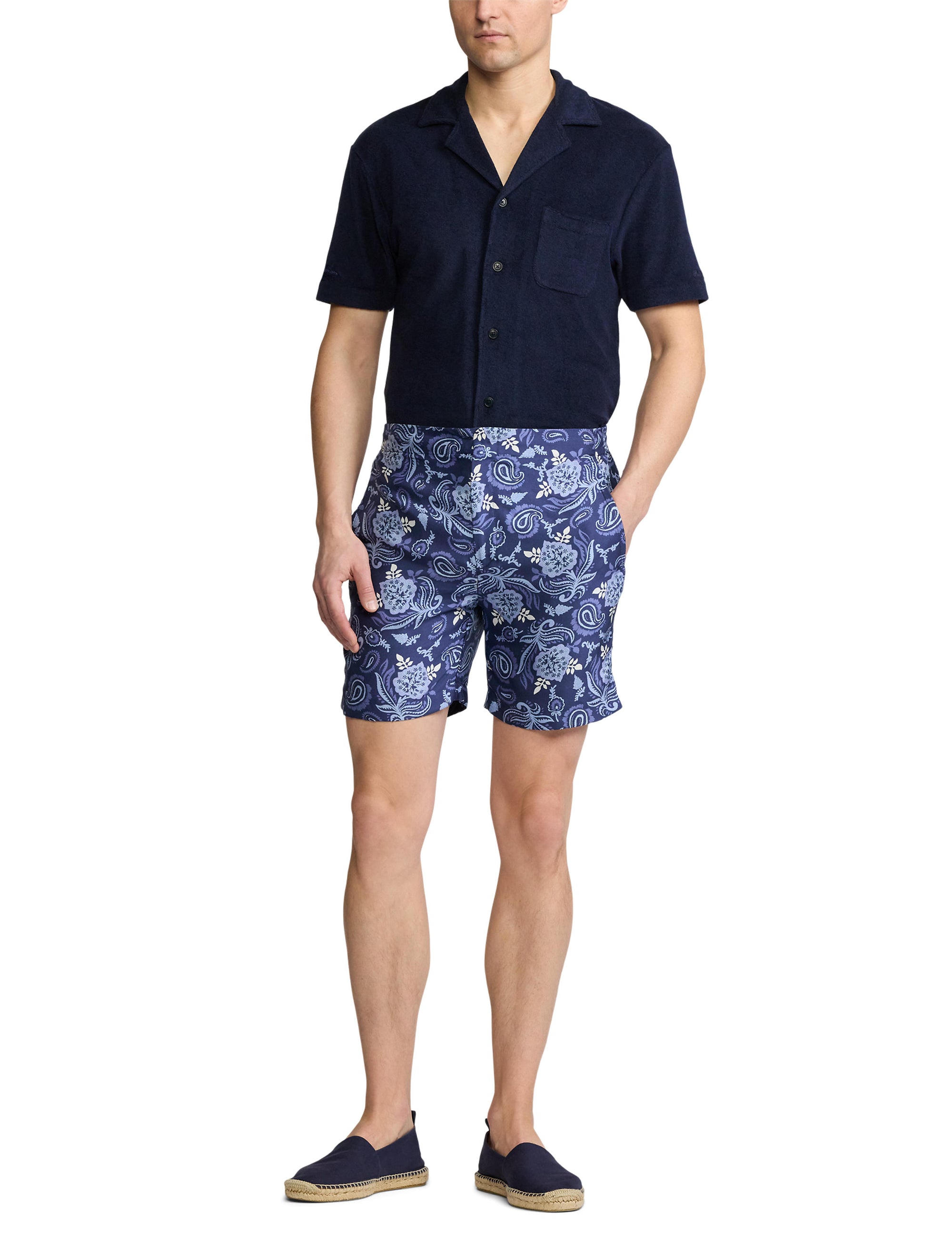 Riviera safari shirt in terry fleece - Classic Chairman Navy