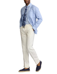 Linen and chambray shirt - Light Blue