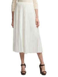 Malone pleated skirt in satin - Off-White