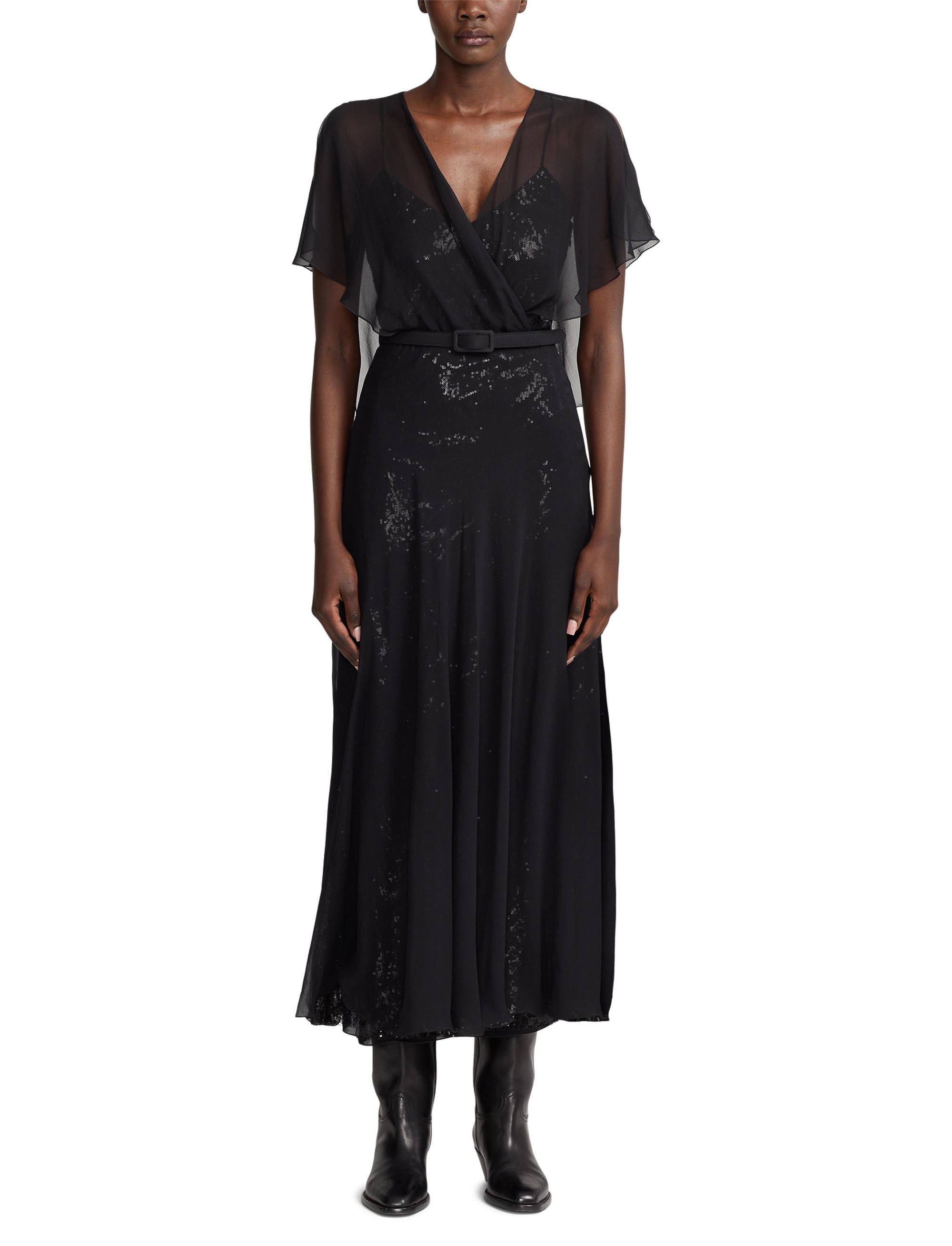 Robe Romaine en soie - Black