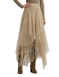 Jupe Daniela décorée en tulle - Mineral
