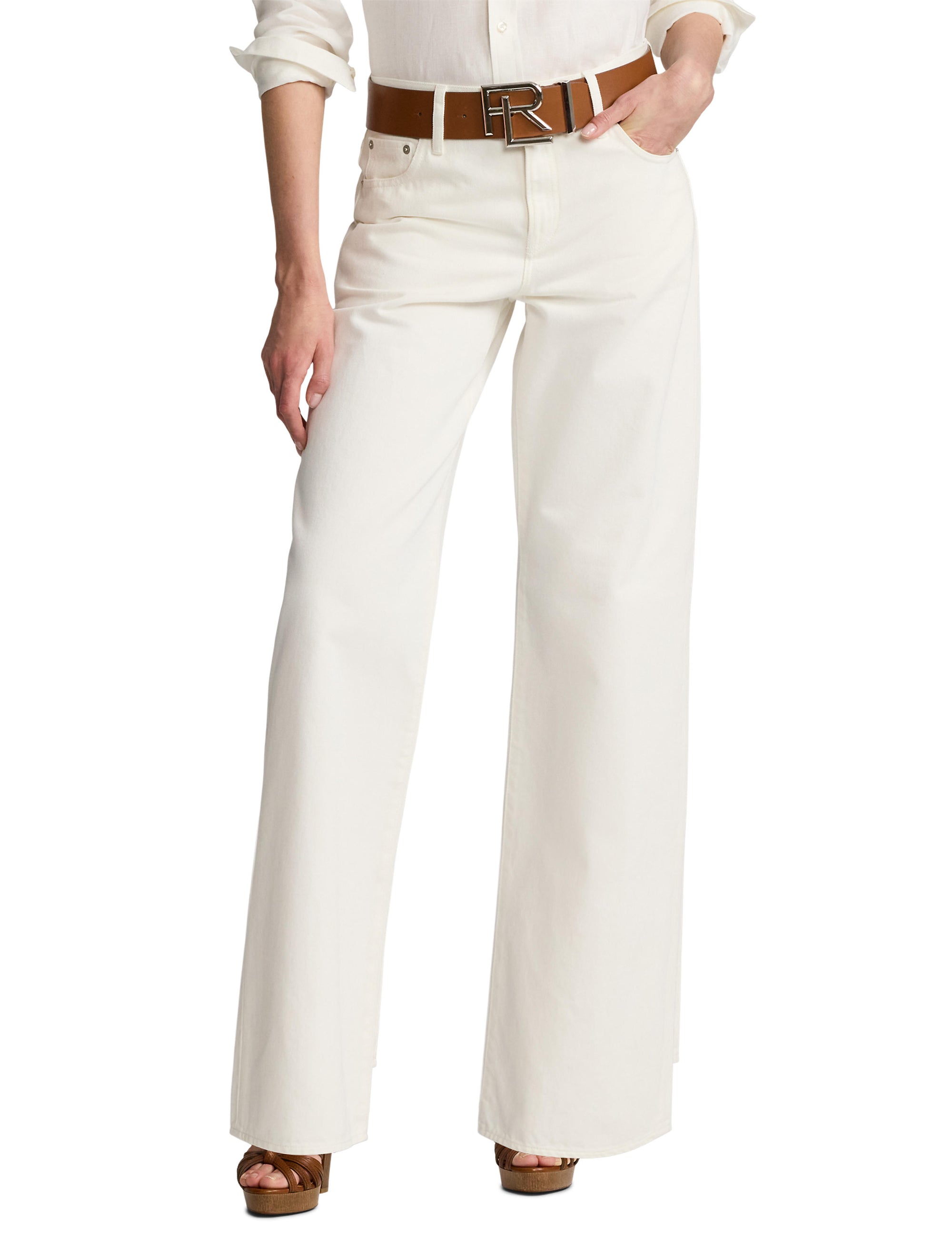 Mercer Relaxed Fit Wide Leg Jeans - Glacial White