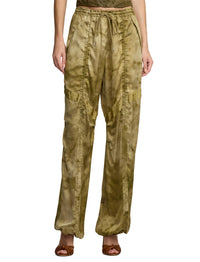 Pantalon Killian motif en soie - Moss & Multicolore