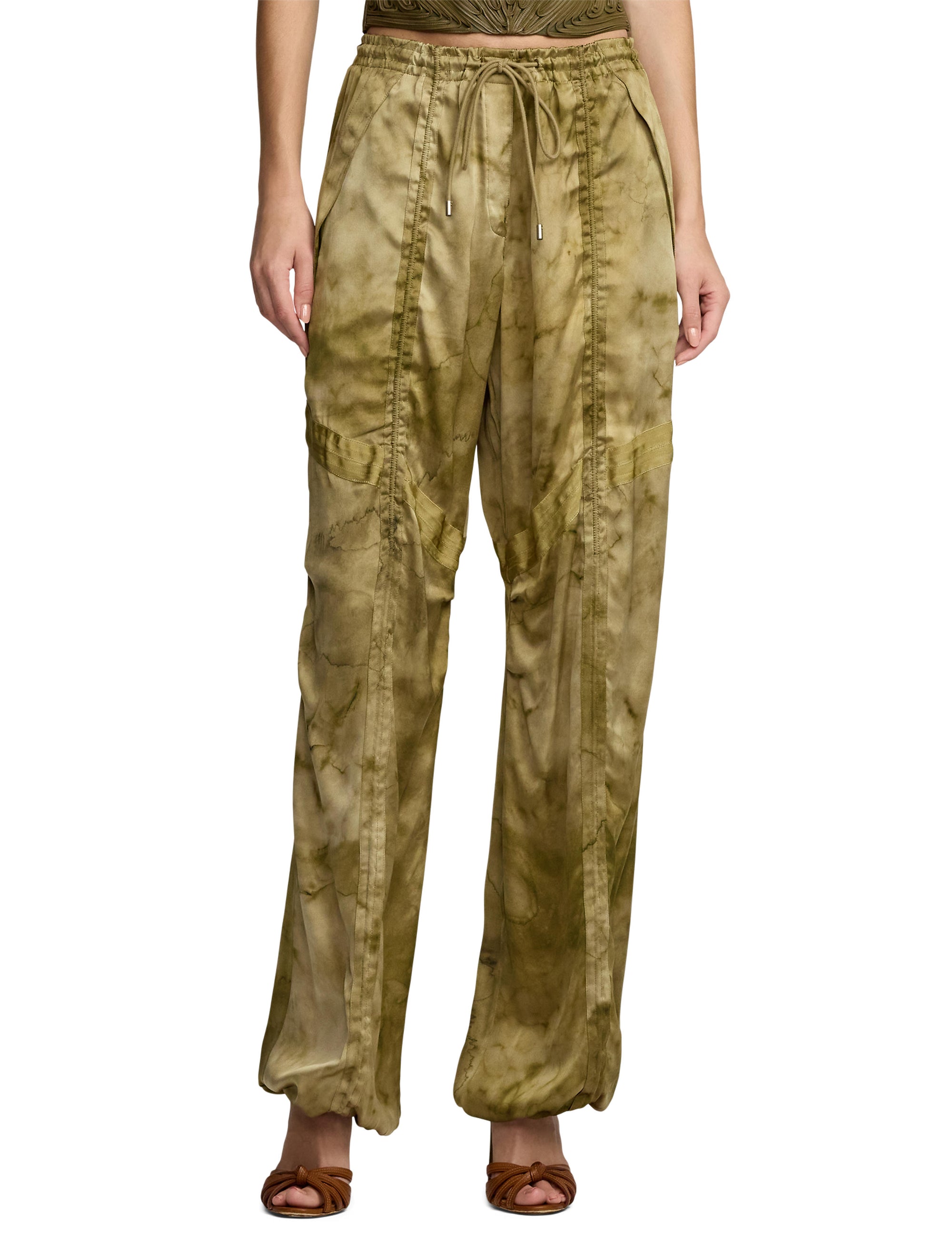 Pantalon Killian motif en soie - Moss & Multicolore