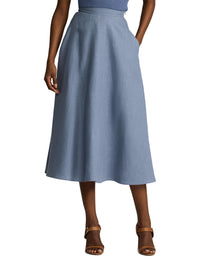 Erica skirt in linen - Cornflower