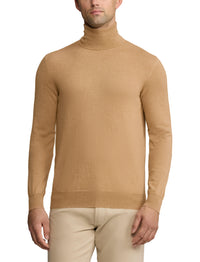 Pull à col roulé en cachemire - Camel Melange