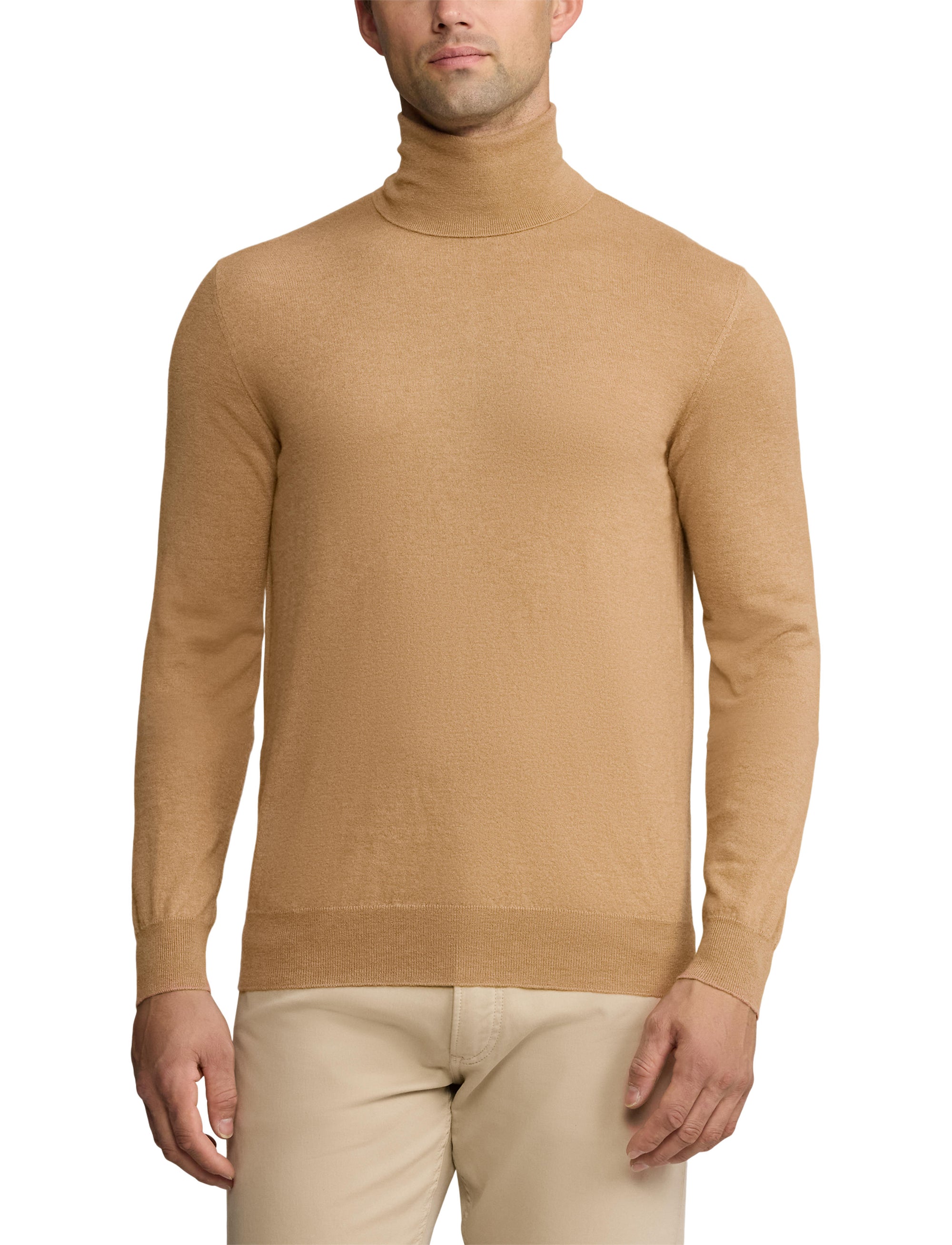 Pull à col roulé en cachemire - Camel Melange