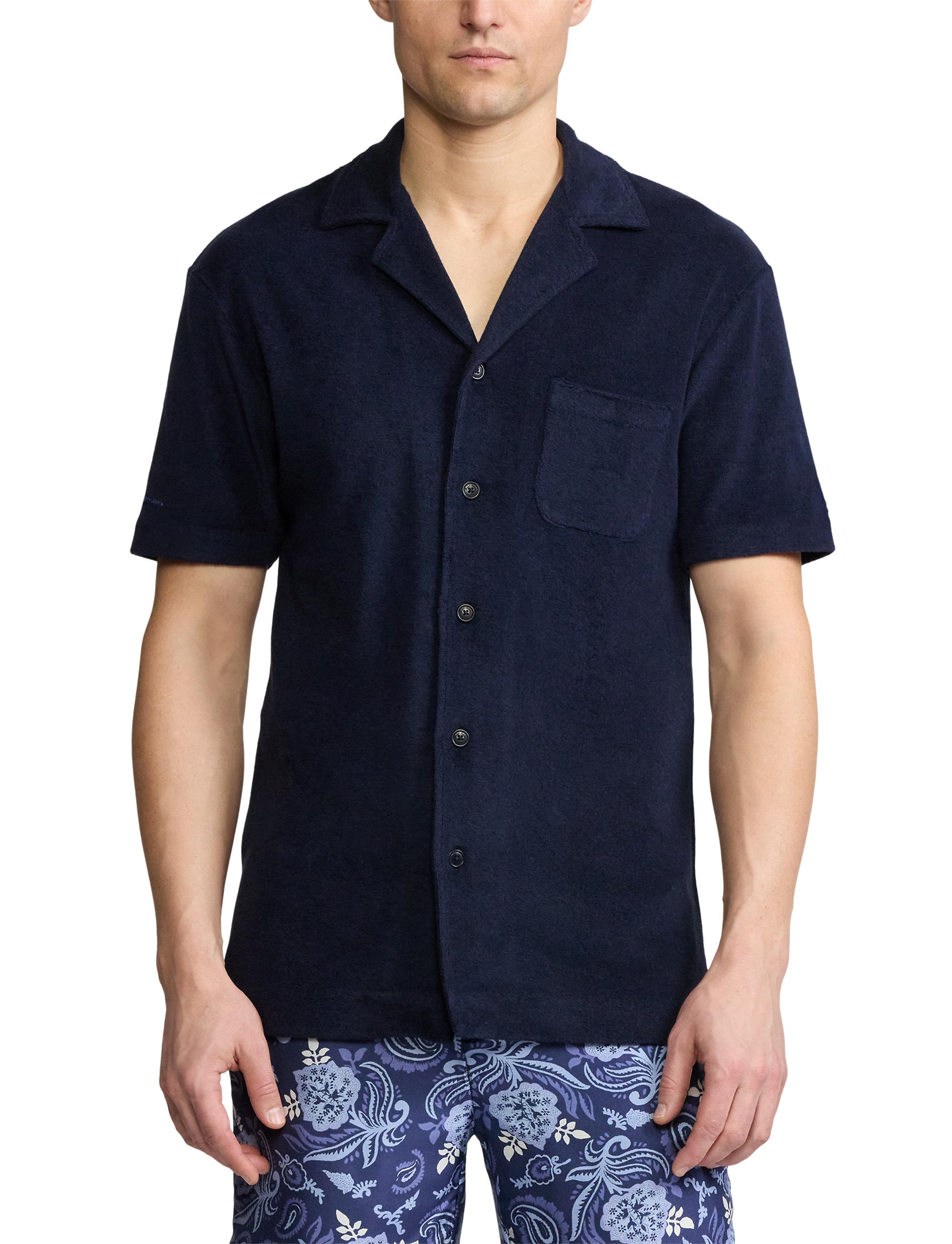 Riviera safari shirt in terry fleece - Classic Chairman Navy