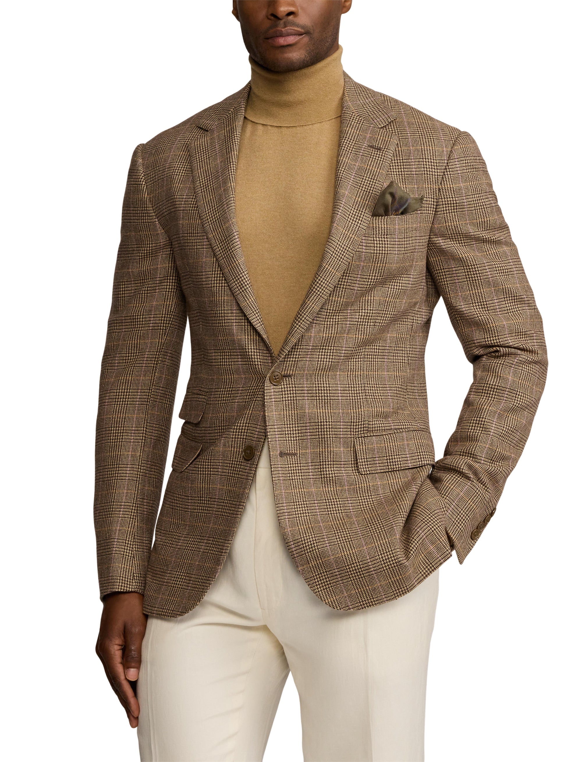 Veste de costume Kent prince-de-galles en laine - Cream, Light Brown & Multicolore