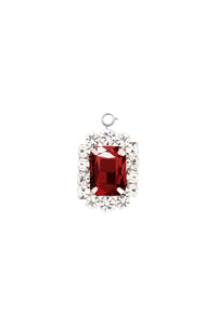 Charms Square Jewel en laiton - Red & Silver