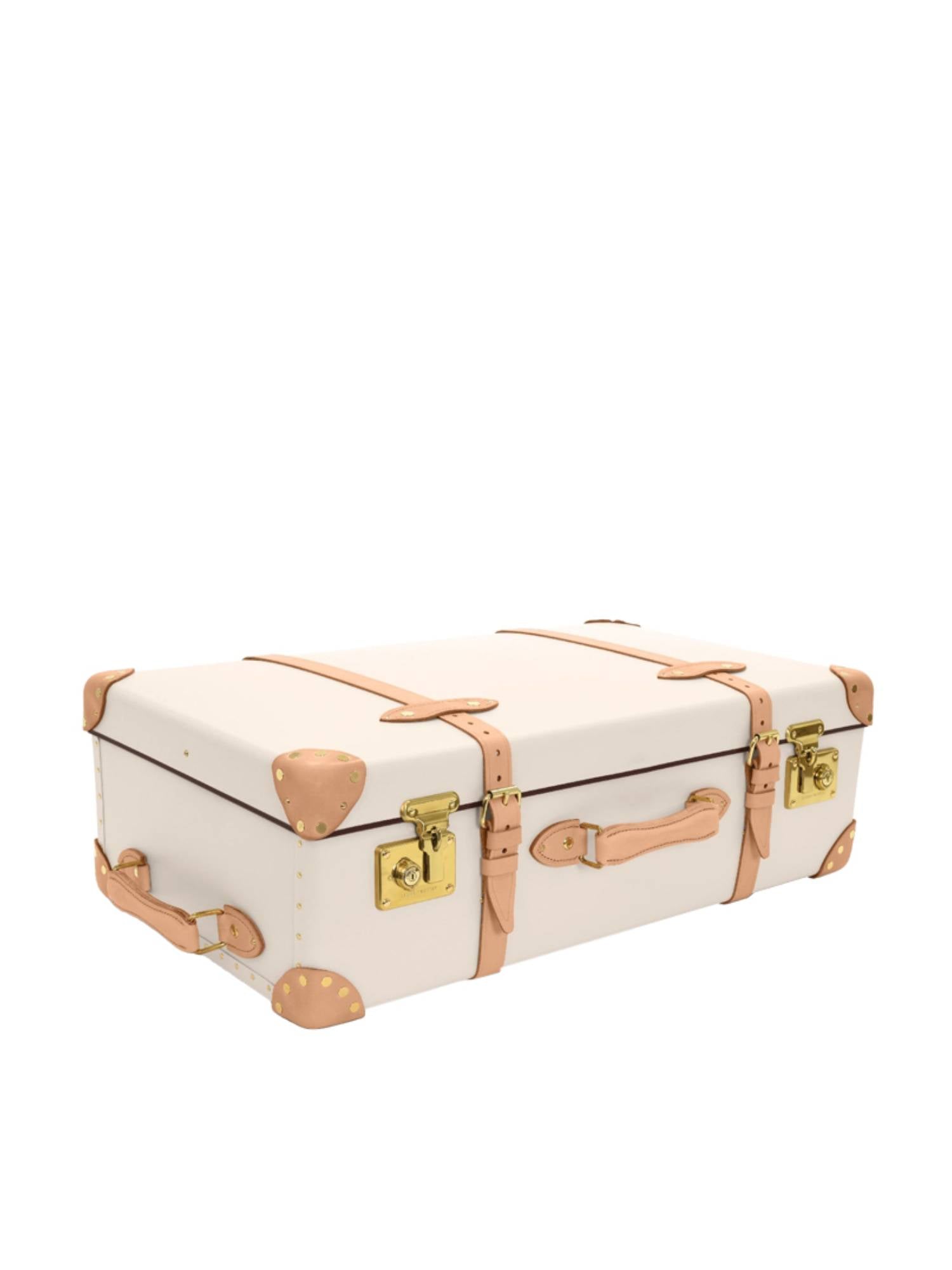 Grande valise soute Safari 2 roues - Ivoire & Naturel & Or