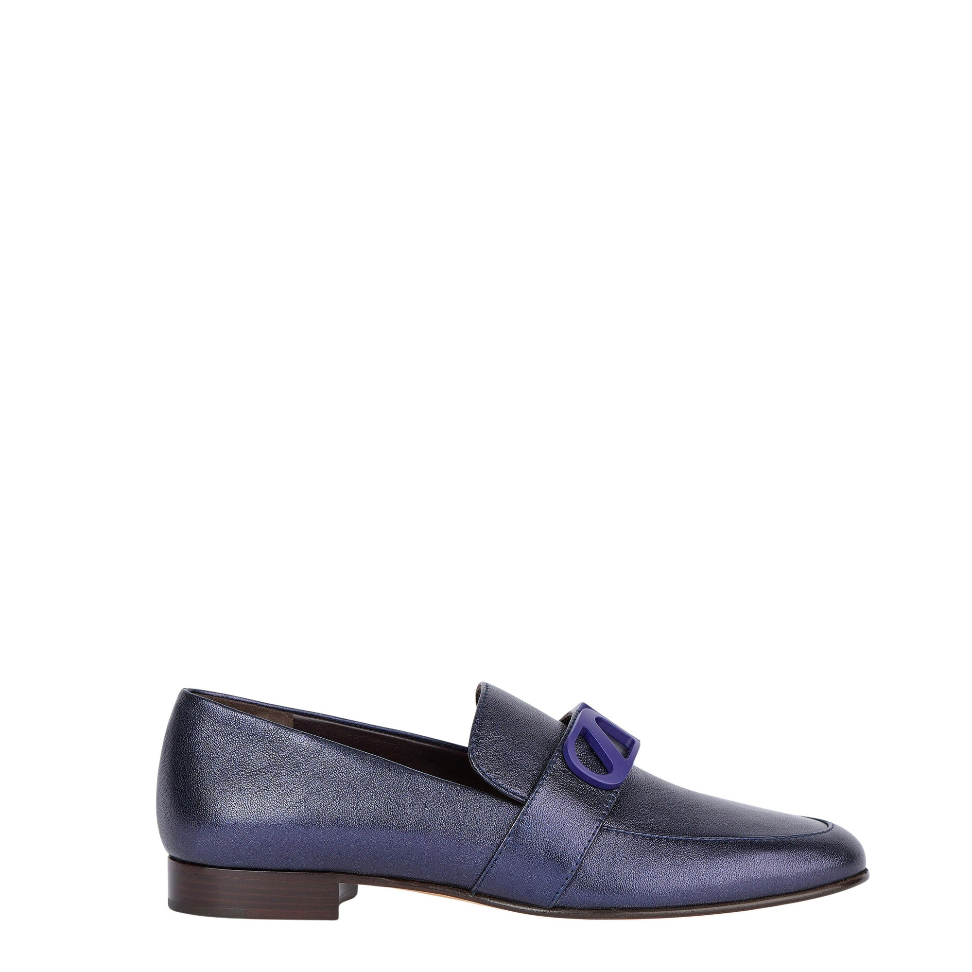 7qty NEW / Mocassins Blair en cuir Nappa métallisé - Blue