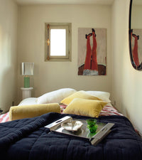 Coussin Adri en velours côtelé - Jaune