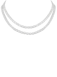 5qty DJV / QTY DISPO : 7-QTY VENDUES : 1-ST : 14% PRIX DJV : 995€ // Argent Rhodié Sautoir 80cm en argent rhodié serti de Burmalite™ blanche taille ovale 6x4mm /// RECO : 999€