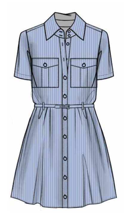 THE STRIPED SAFARI DRESSOXFORD BLUE MULTI