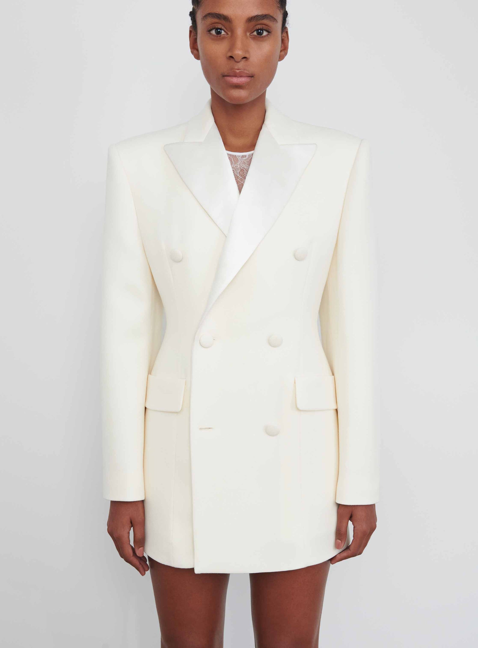 Sculpted Blazer Dress - Off White