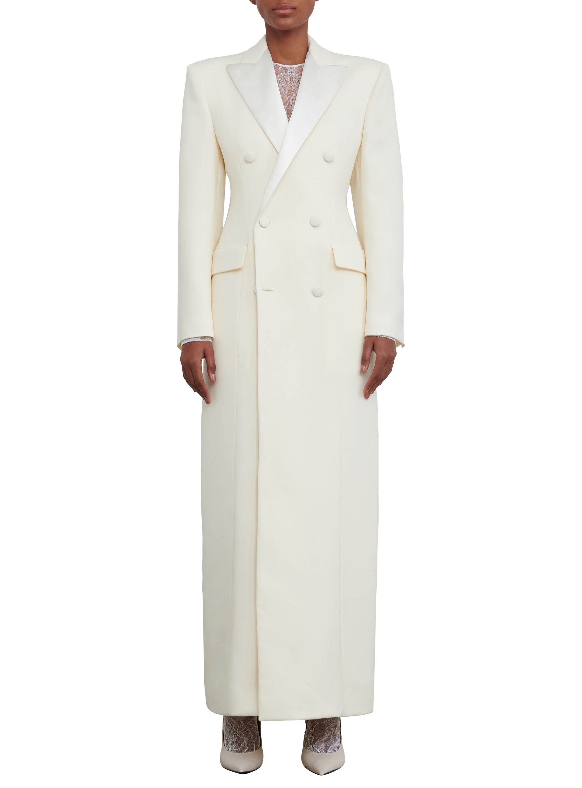 Sculpted Coat Dress - Off White