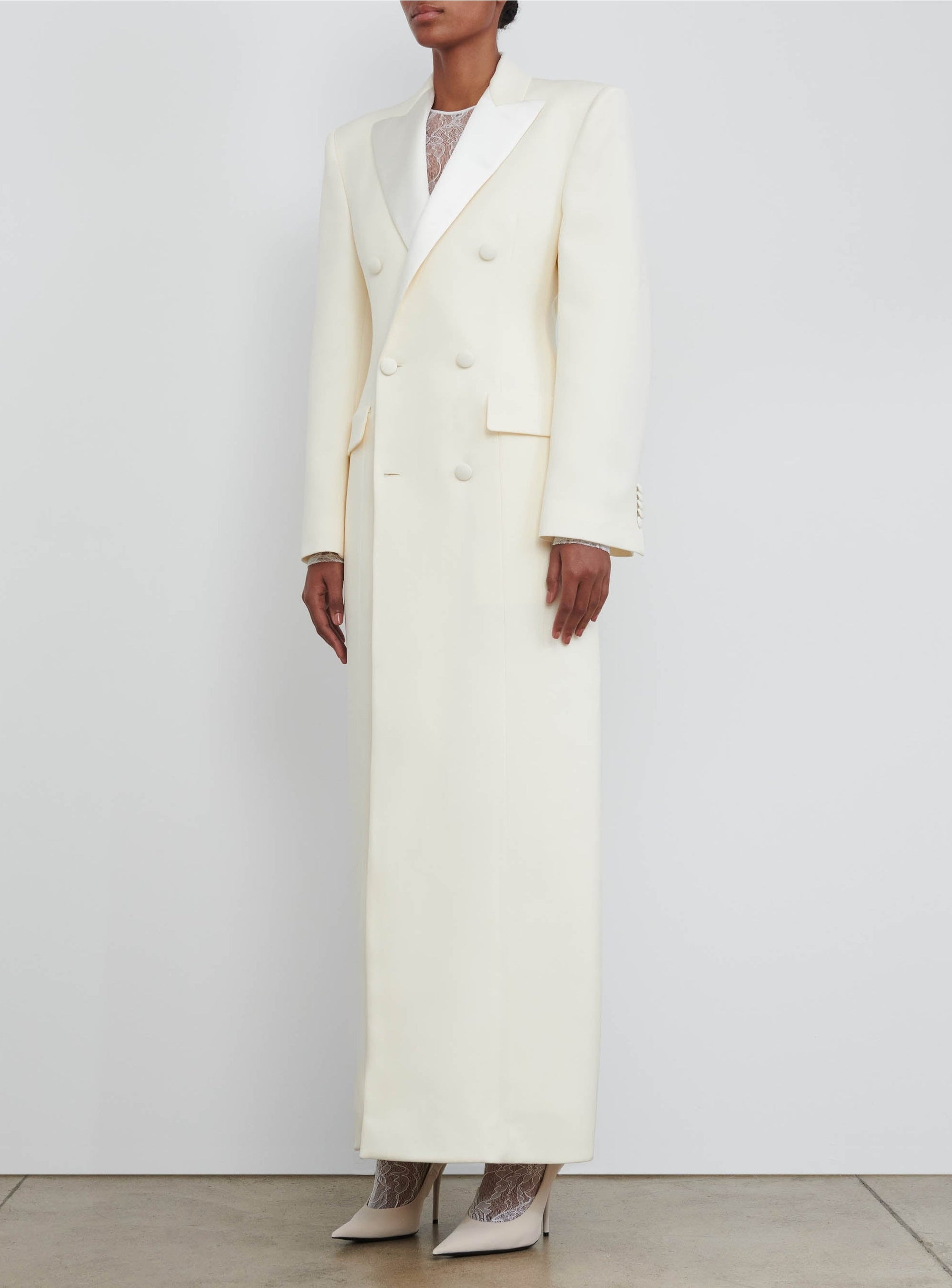 Sculpted Coat Dress - Off White