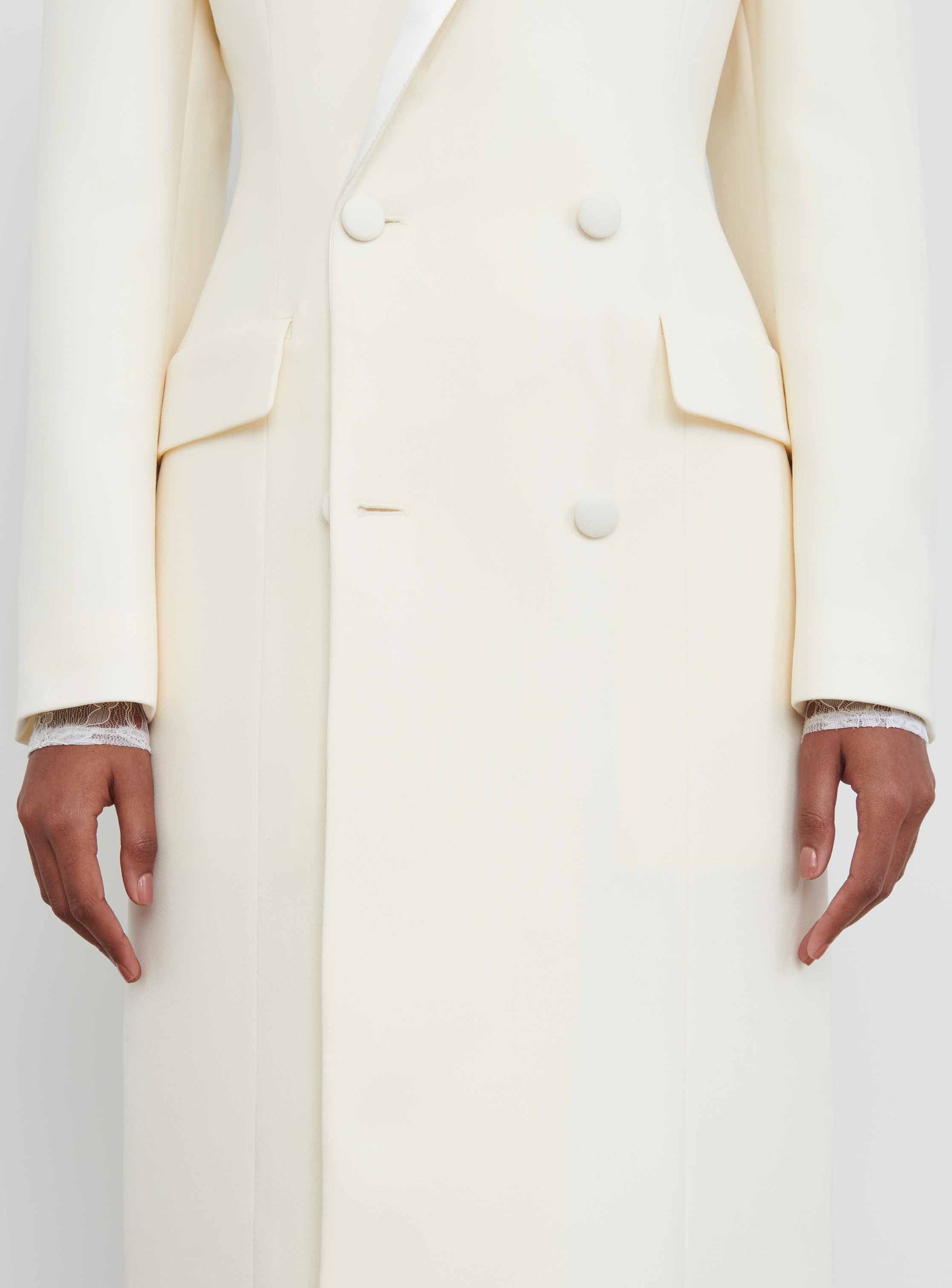 Sculpted Coat Dress - Off White